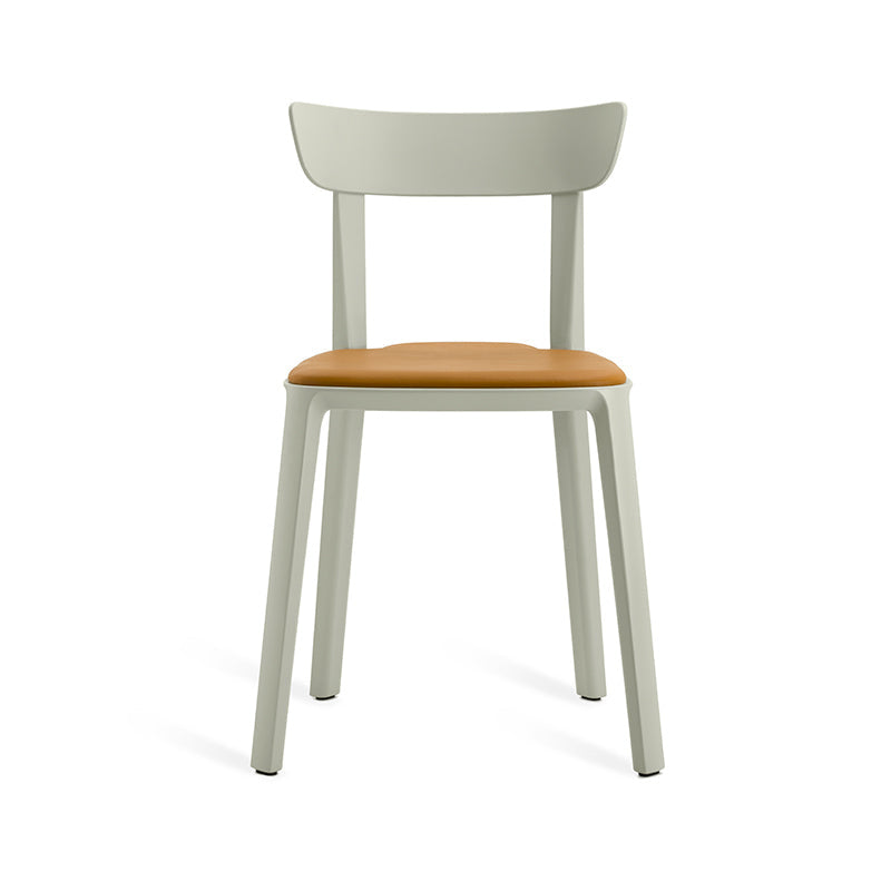 Silla Cadrea Blanca Tapizada Cognac